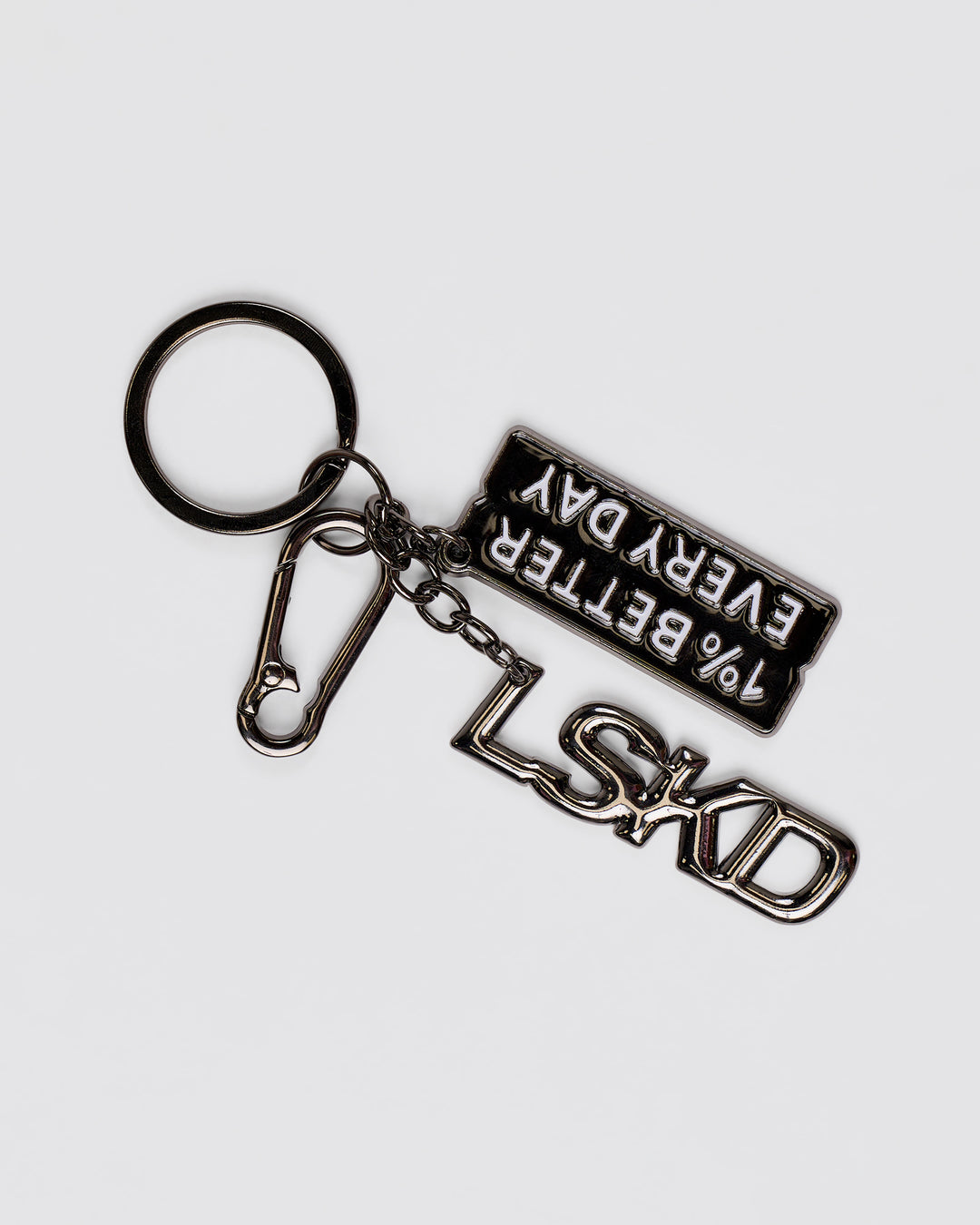 Studio image of 1% Better Key Ring - Black-Gun Metal - view 1