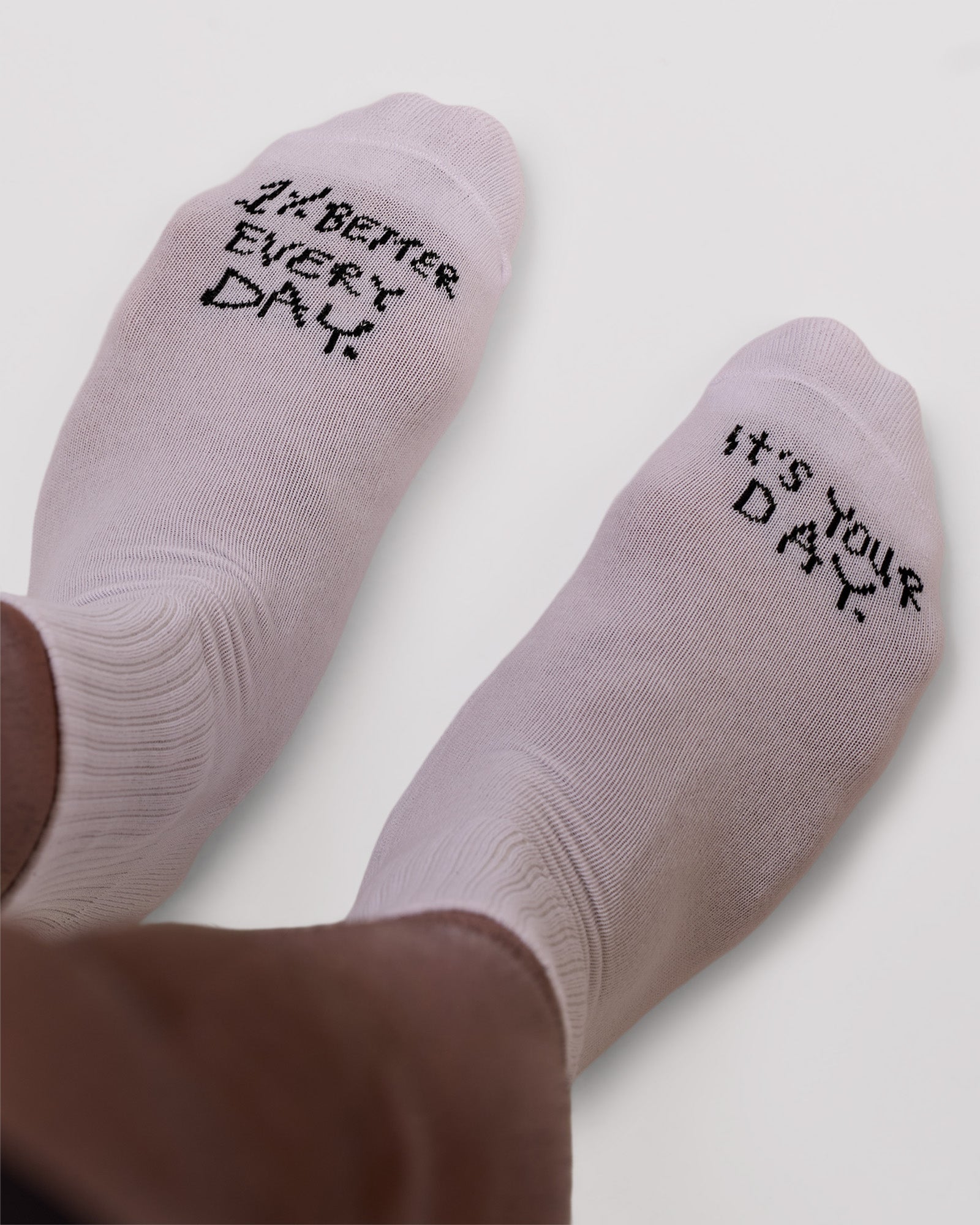 Studio image of Andrew J. Steel x LSKD 3 pack Quarter Socks - White-Black