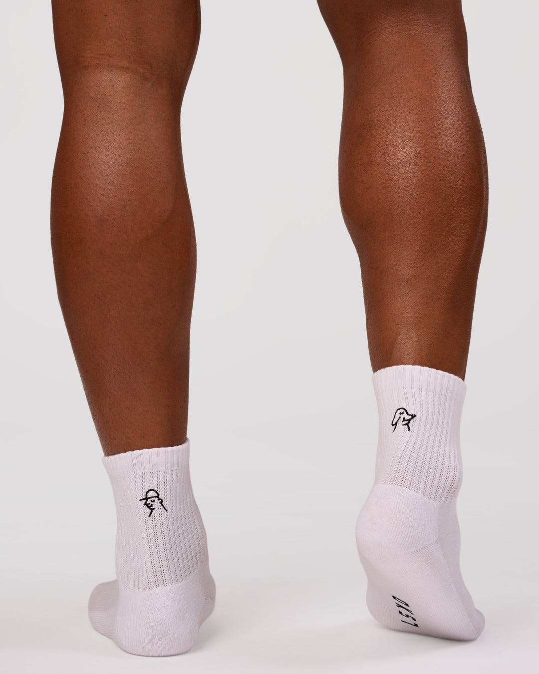 Studio image of Andrew J. Steel x LSKD 3 pack Quarter Socks - White-Black - view 5
