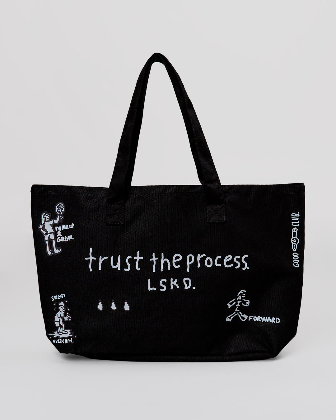 Studio image of Andrew J. Steel x LSKD Canvas Tote - Black Washed - view 1