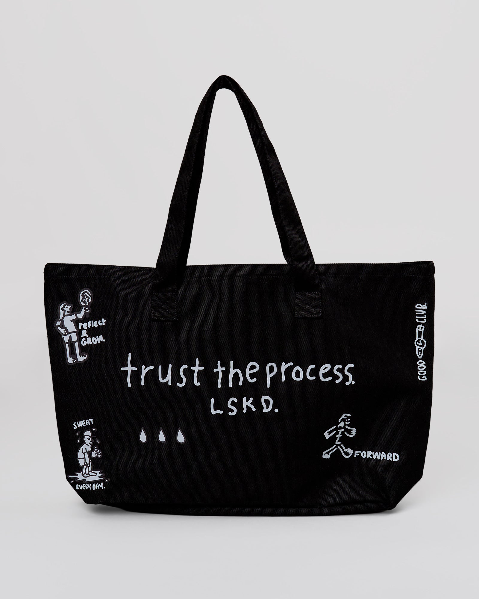 Studio image of Andrew J. Steel x LSKD Canvas Tote - Black Washed