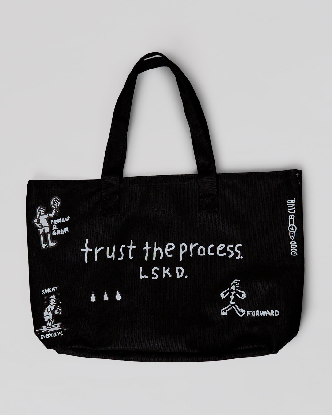 Studio image of Andrew J. Steel x LSKD Canvas Tote - Black Washed - view 3