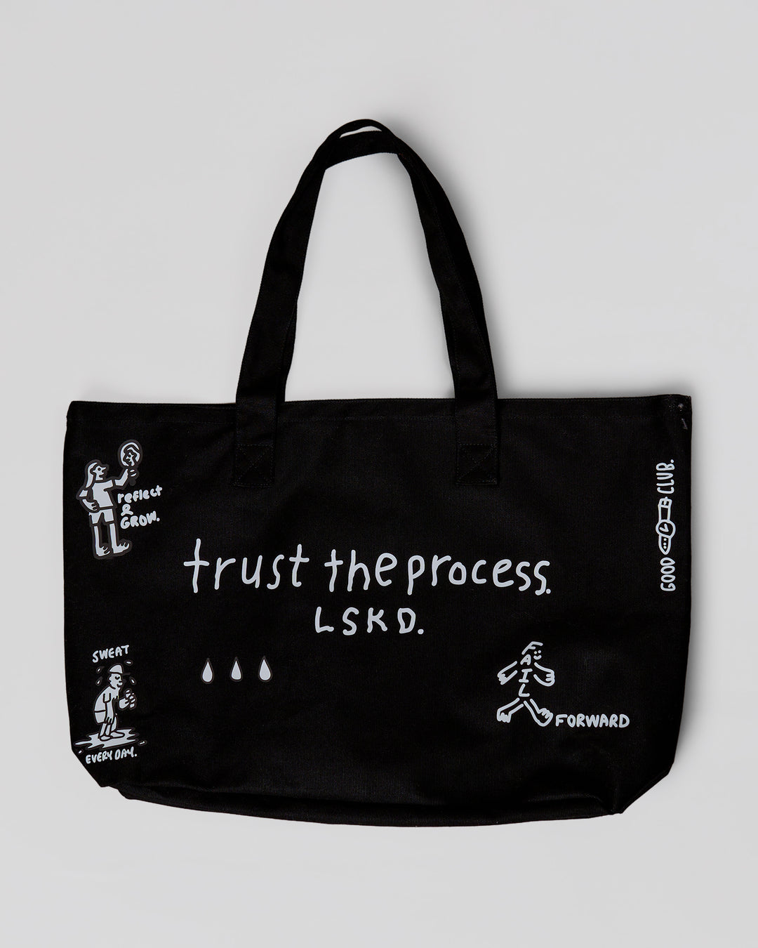 Studio image of Andrew J. Steel x LSKD Canvas Tote - Black Washed - view 4