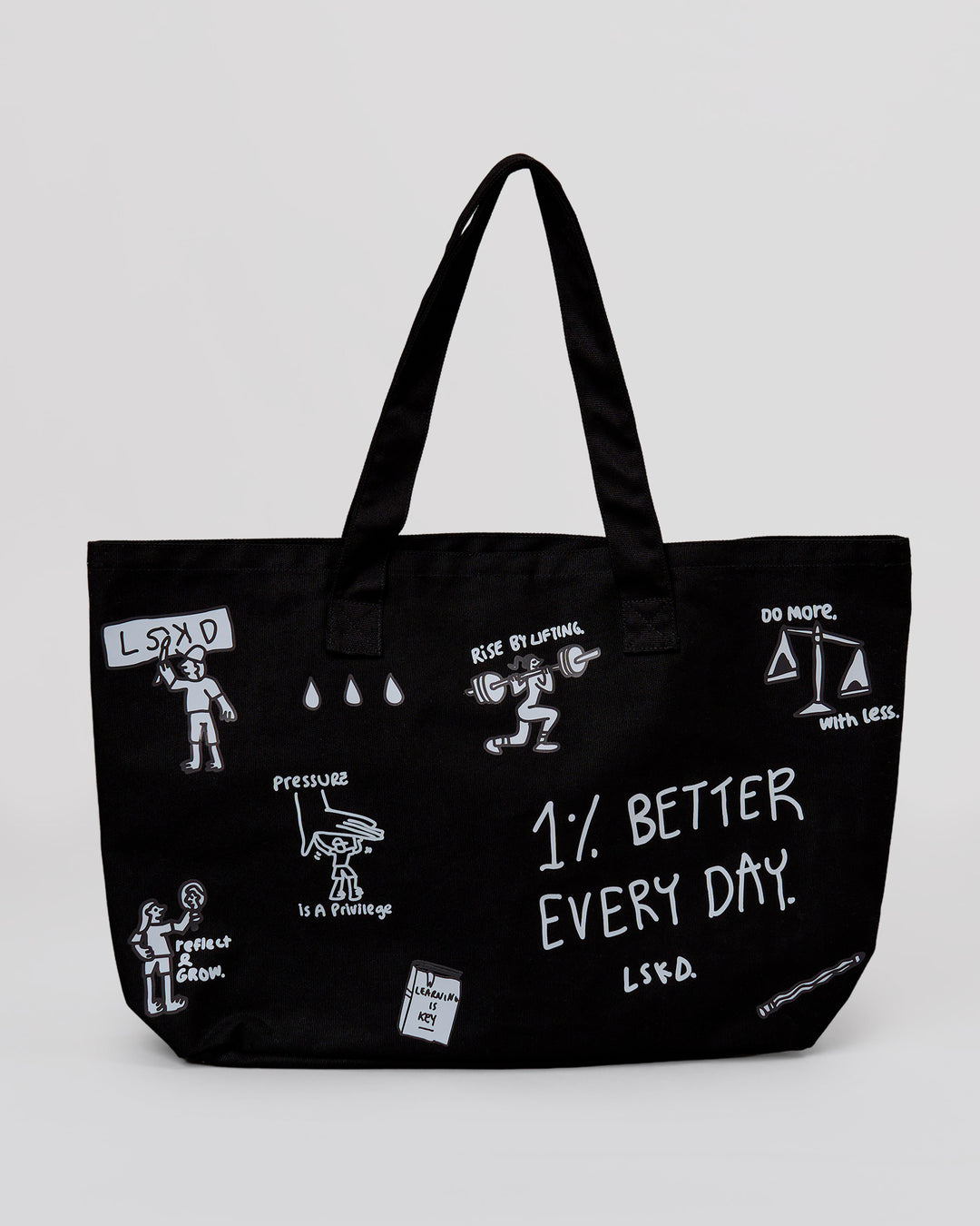 Studio image of Andrew J. Steel x LSKD Canvas Tote - Black Washed - view 7