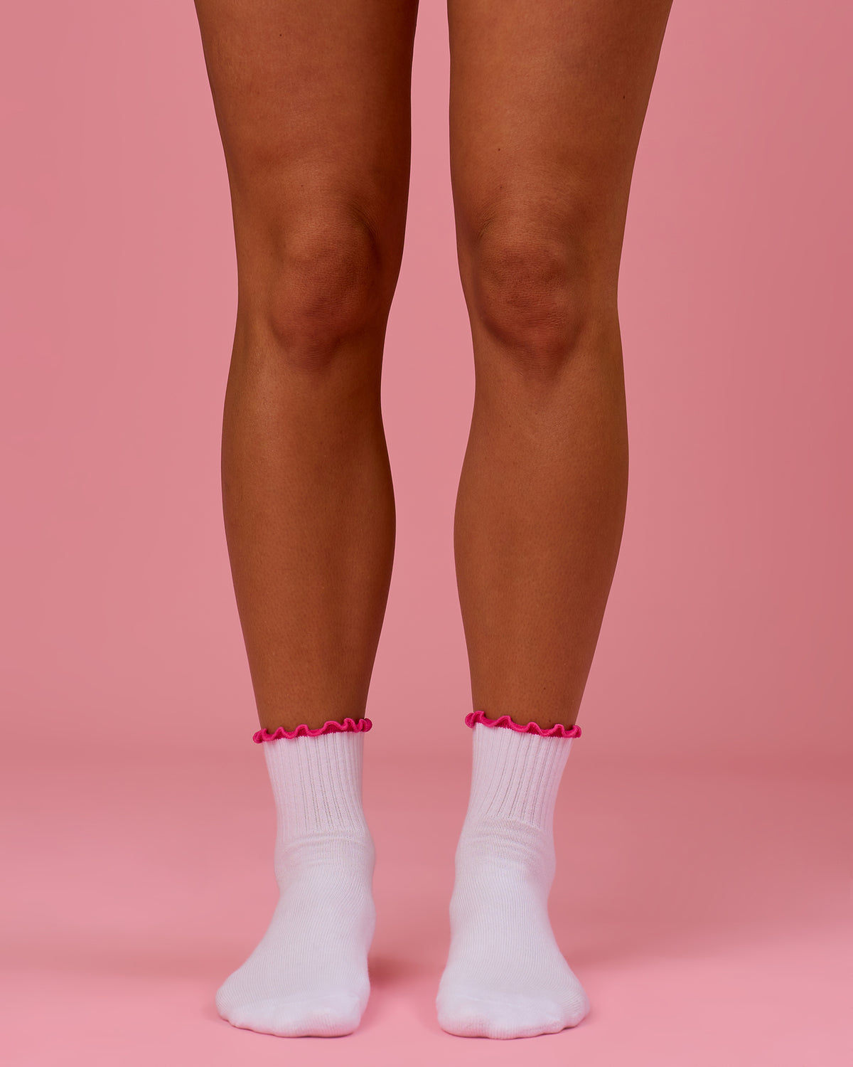 Studio image of BCAM Quarter Socks 3 Pack - White-Ultra Pink-Black