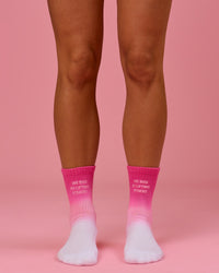 Studio image of BCAM Quarter Socks 3 Pack - White-Ultra Pink-Black | Thumbnail Index: 7