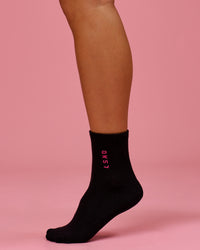 Studio image of BCAM Quarter Socks 3 Pack - White-Ultra Pink-Black | Thumbnail Index: 14