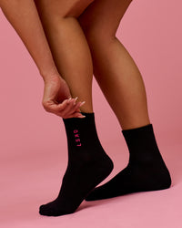 Studio image of BCAM Quarter Socks 3 Pack - White-Ultra Pink-Black | Thumbnail Index: 16