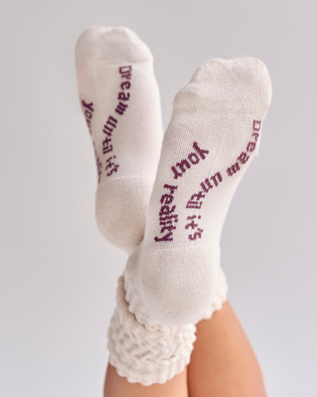 Studio image of Bree Scrunch Sock - Vanilla Bean-Cocoa Powder - view 1
