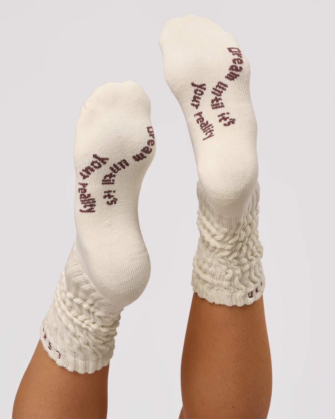 Studio image of Bree Scrunch Sock - Vanilla Bean-Cocoa Powder - view 4