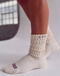 Studio image of Bree Scrunch Sock - Vanilla Bean-Cocoa Powder | Thumbnail Index: 4