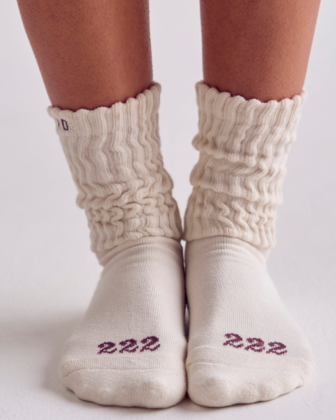 Studio image of Bree Scrunch Sock - Vanilla Bean-Cocoa Powder - view 6