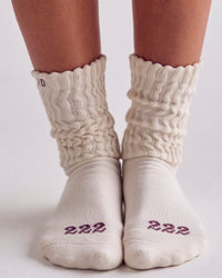 Studio image of Bree Scrunch Sock - Vanilla Bean-Cocoa Powder | Thumbnail Index: 5