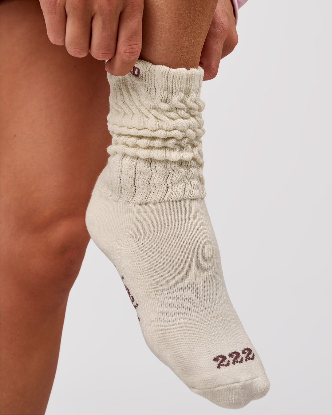 Studio image of Bree Scrunch Sock - Vanilla Bean-Cocoa Powder - view 7