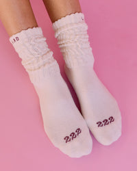 Studio image of Bree Scrunch Sock - Vanilla Bean-Cocoa Powder | Thumbnail Index: 7