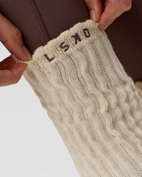 Studio image of Bree Scrunch Sock - Vanilla Bean-Cocoa Powder | Thumbnail Index: 12