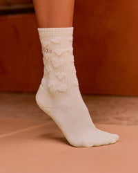 Studio image of Cupid Crew Pilates Socks 2.0 - Ivory | Thumbnail Index: 1