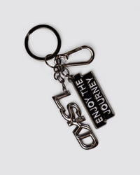 Studio image of Enjoy The Journey Key Ring - Black-Gun Metal | Thumbnail Index: 0
