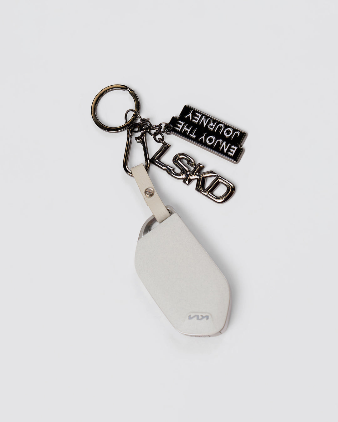 Studio image of Enjoy The Journey Key Ring - Black-Gun Metal - view 2