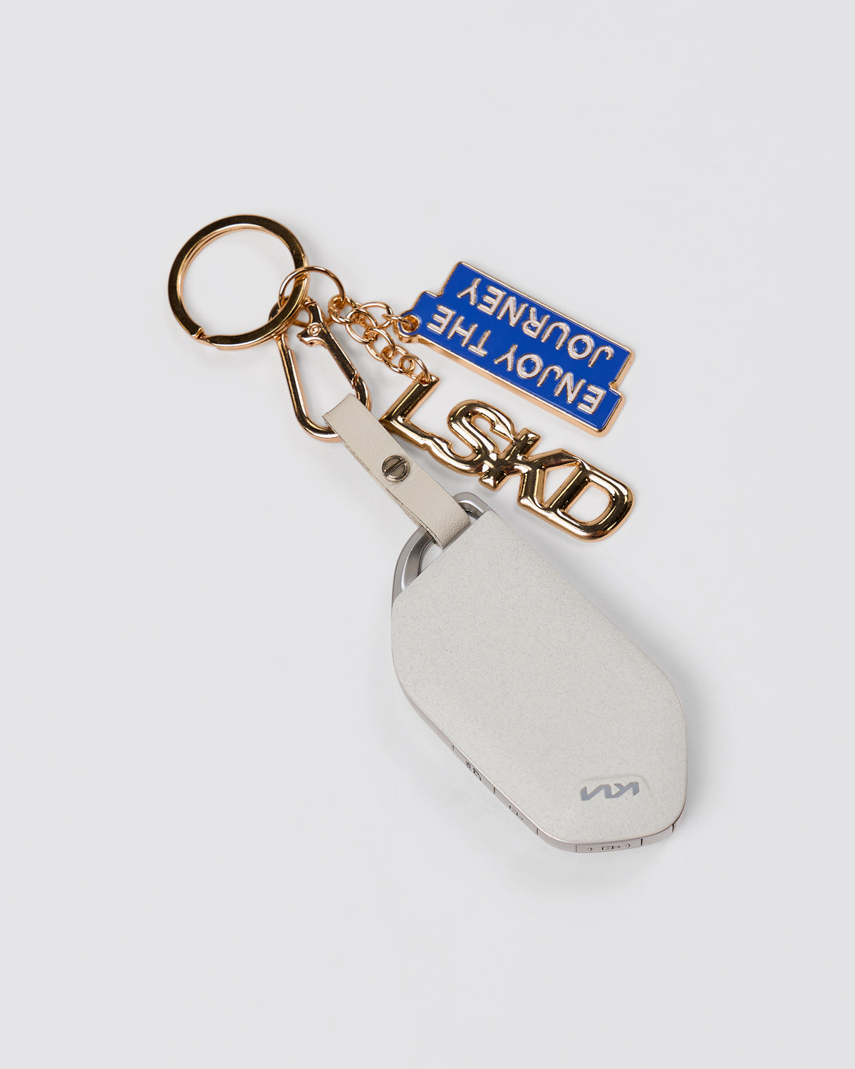 Studio image of Enjoy The Journey Key Ring - Power Cobalt-Light Gold - view 2