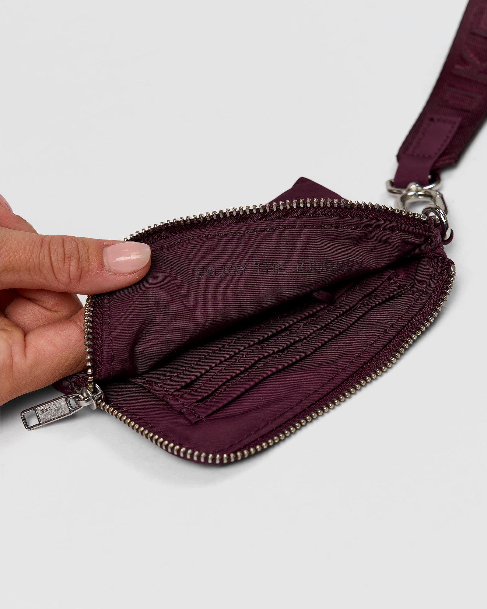 Studio image of Go-To Wristlet Pouch - Cherry Lacquer