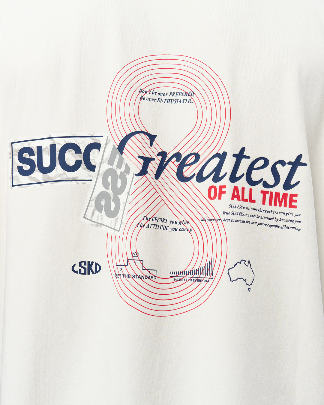 Studio image of Greatest of All Time Heavyweight FLXCotton Oversized Tee - Off White Washed-Scarlet - view 25