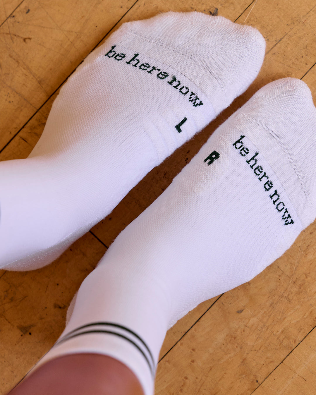 Studio image of Here Now Performance Quarter Socks - Midnight Green - view 2
