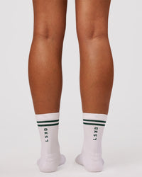 Studio image of Here Now Performance Quarter Socks - Midnight Green | Thumbnail Index: 3