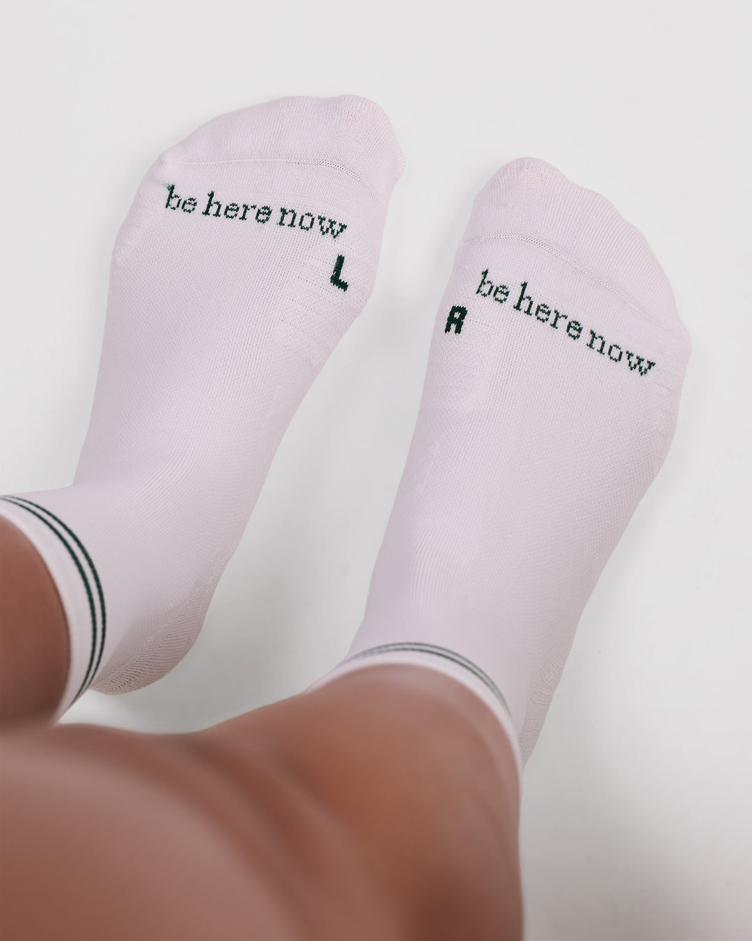 Studio image of Here Now Performance Quarter Socks - Midnight Green - view 8