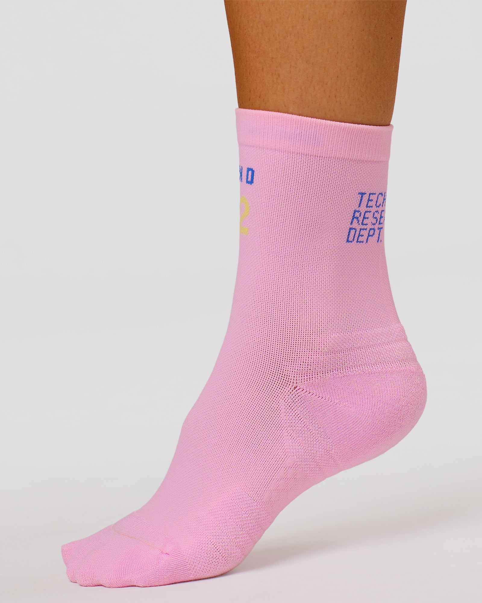 Studio image of Hype Performance Quarter Socks - Pink Rose-Bluebell