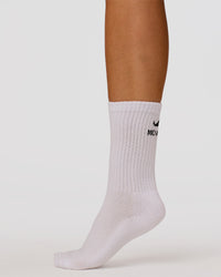 Studio image of Movember x LSKD Crew Socks 3 Pack - White-Black | Thumbnail Index: 3