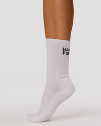 Studio image of Movember x LSKD Crew Socks 3 Pack - White-Black | Thumbnail Index: 5