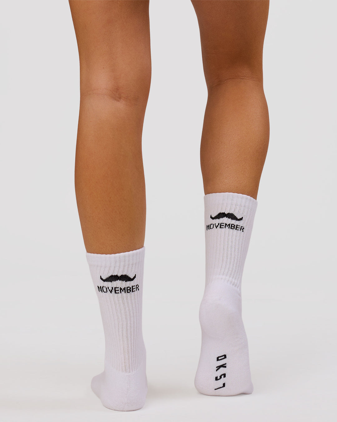 Studio image of Movember x LSKD Crew Socks 3 Pack - White-Black - view 7