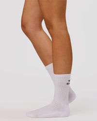 Studio image of Movember x LSKD Crew Socks 3 Pack - White-Black | Thumbnail Index: 9
