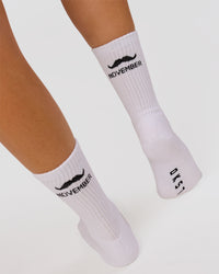 Studio image of Movember x LSKD Crew Socks 3 Pack - White-Black | Thumbnail Index: 12