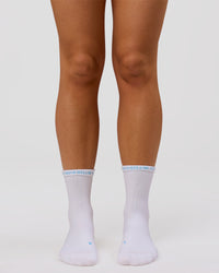 Studio image of Pace Performance Quarter Socks  - White-Open Air | Thumbnail Index: 3