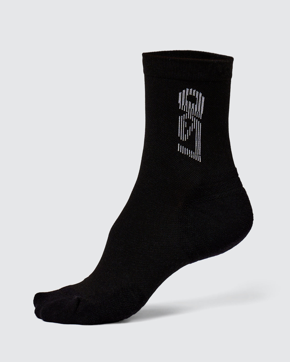 Studio image of Power Performance Quarter Socks - Black-White