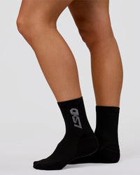 Studio image of Power Performance Quarter Socks - Black-White | Thumbnail Index: 1