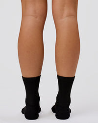 Studio image of Power Performance Quarter Socks - Black-White | Thumbnail Index: 3