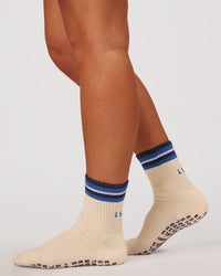 Studio image of Revitalise Pilates Grip Sock 2.0 - Off White-Nightshadow | Thumbnail Index: 2