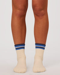 Studio image of Revitalise Pilates Grip Sock 2.0 - Off White-Nightshadow | Thumbnail Index: 4