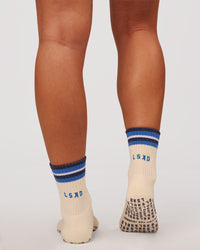 Studio image of Revitalise Pilates Grip Sock 2.0 - Off White-Nightshadow | Thumbnail Index: 1