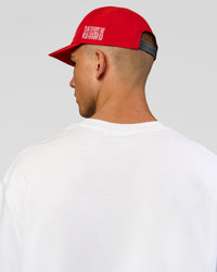 Studio image of Static Grit Pinch Panel Cap - Scarlet | Thumbnail Index: 3