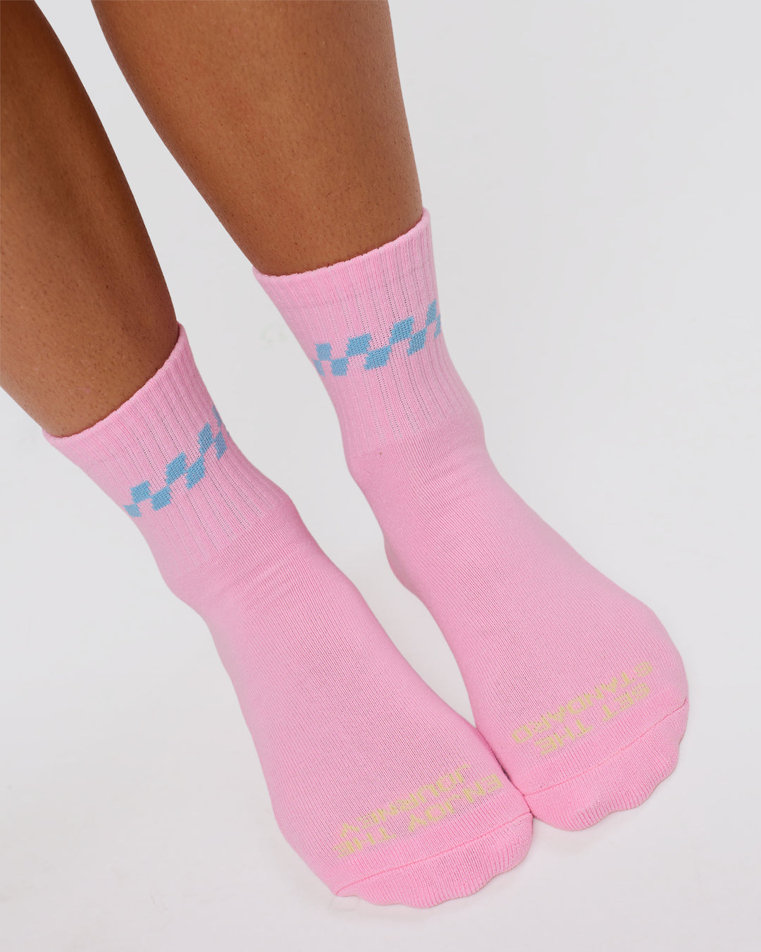 Studio image of Stay in Motion Quarter Socks - Pink Rose-Open Air - view 2