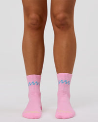 Studio image of Stay in Motion Quarter Socks - Pink Rose-Open Air | Thumbnail Index: 2