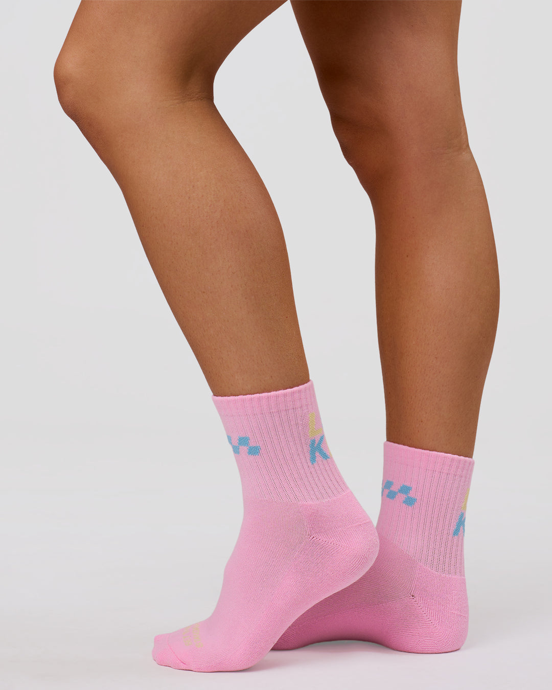 Studio image of Stay in Motion Quarter Socks - Pink Rose-Open Air - view 4