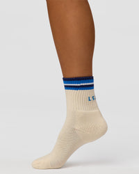Studio image of Stripe Crew Sock - Off White-Nightshadow | Thumbnail Index: 0