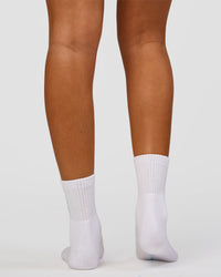 Studio image of Strong is Beautiful Quarter Socks - White-Open Air | Thumbnail Index: 3