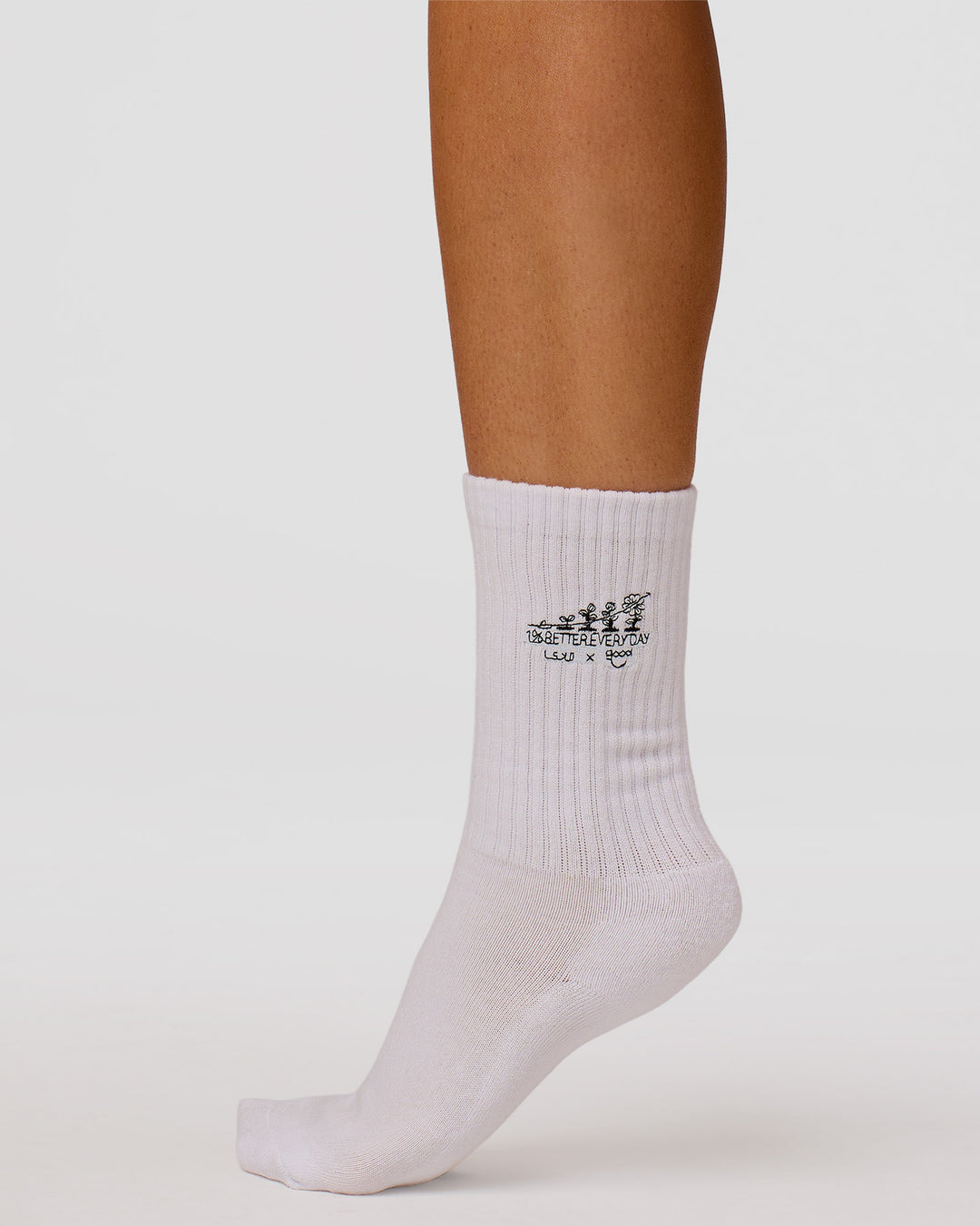 Studio image of TGHF X LSKD 3 pack Crew Sock - White - view 11