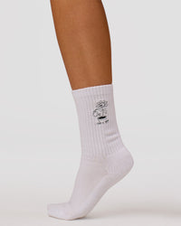 Studio image of TGHF X LSKD 3 pack Crew Sock - White | Thumbnail Index: 12